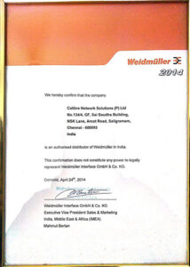 weidmiiller certificate