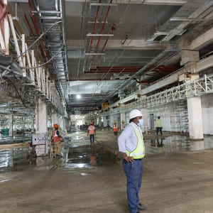 facility corridor construction work