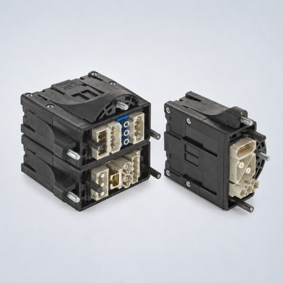 machinery connector housing stack