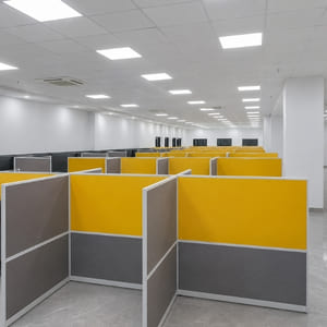 office cubicle workstation setup