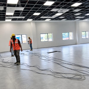 office floor cable laying
