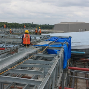 rooftop steel structure installation